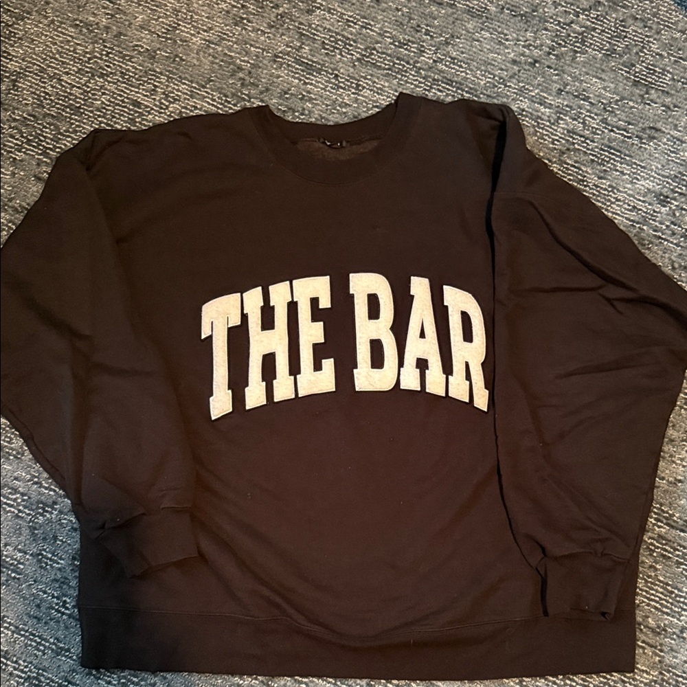 The Bar Black Arlo Sweatshirt with White Sherpa Logo